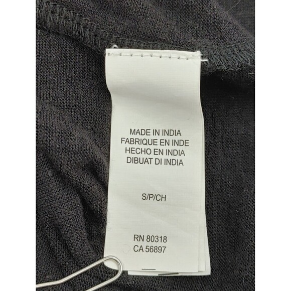 Lucky Brand Top Women Small Black Peasant Lace Crochet Linen-Modal Blouse Flowy - Picture 9 of 13